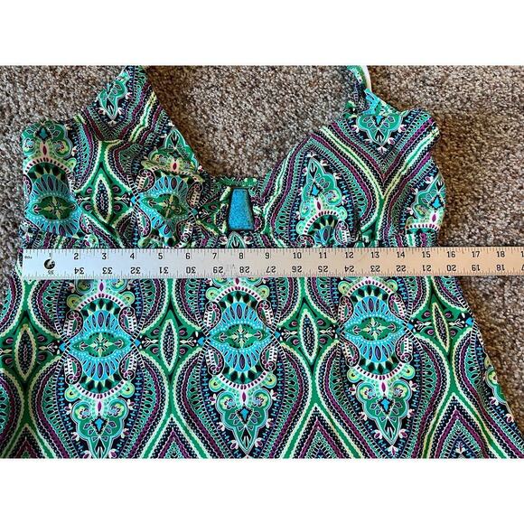 Maternity Swimsuit, Medium, black/multi color, tankini, 2 piece, pregnant - Picture 3 of 12